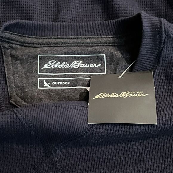 Eddie Bauer Shirt Thermal Crewneck Waffle Knit Active Outdoors Loungewear Mens S - Picture 9 of 12
